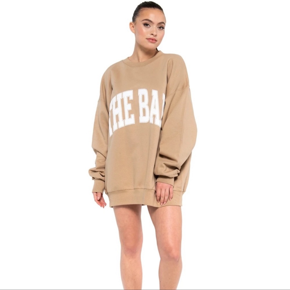 The Bar Varsity Sweatshirt. Medium. Tan w/ white letters. NEVER WORN! BRAND NEW!
